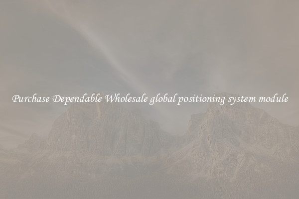 Purchase Dependable Wholesale global positioning system module