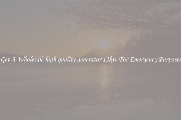 Get A Wholesale high quality generator 12kw For Emergency Purposes