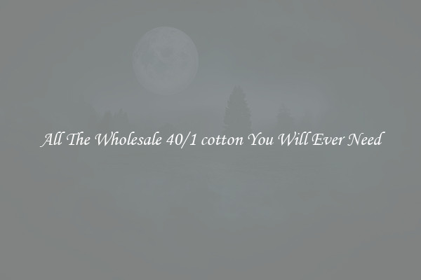 All The Wholesale 40/1 cotton You Will Ever Need