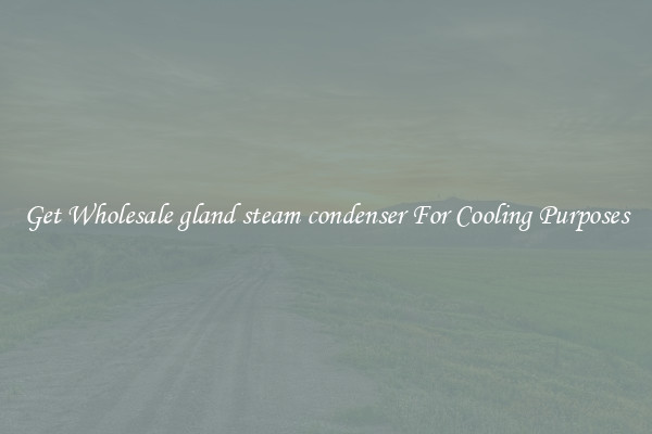 Get Wholesale gland steam condenser For Cooling Purposes