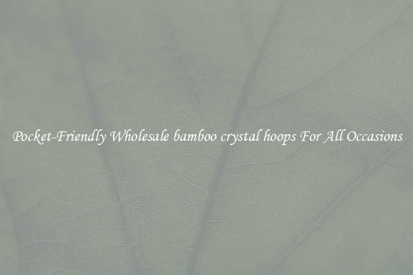 Pocket-Friendly Wholesale bamboo crystal hoops For All Occasions