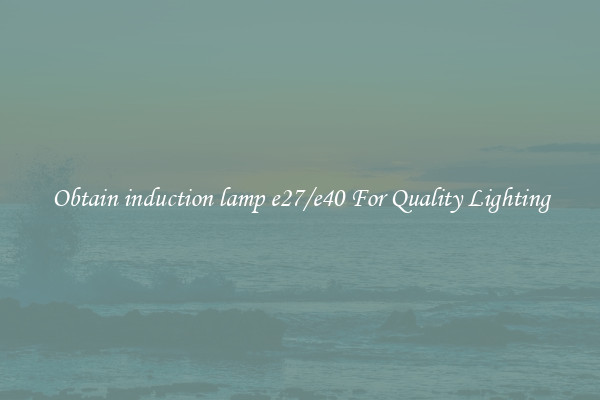 Obtain induction lamp e27/e40 For Quality Lighting